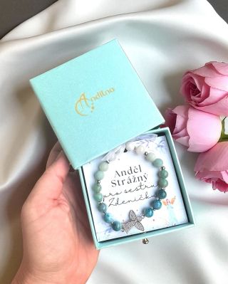 Náramky s andílkem si k mé velké radosti získaly oblibu a často se stávají milým dárkem. Tento odletěl až na druhý konec...
